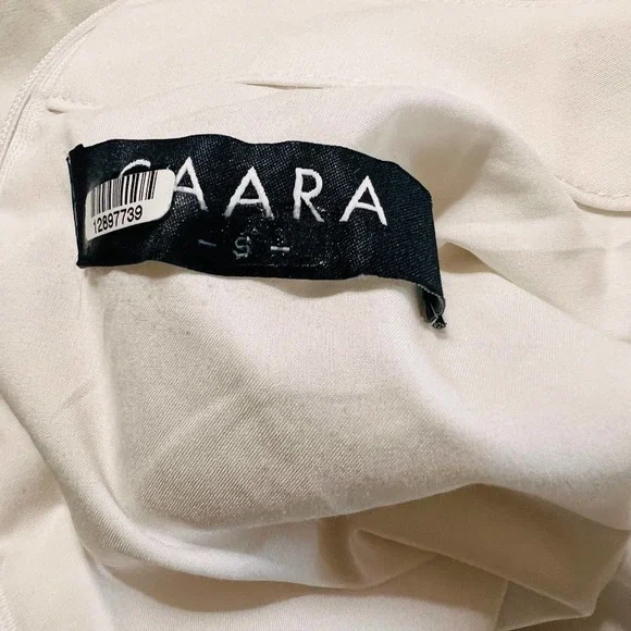 Caara Dress Size Small Fritz High Neck Puff Sleeves Ivory - Picture 5 of 11